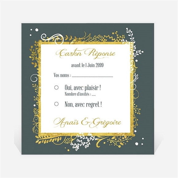 Carton réponse mariage Scintillant et original réf.N300984