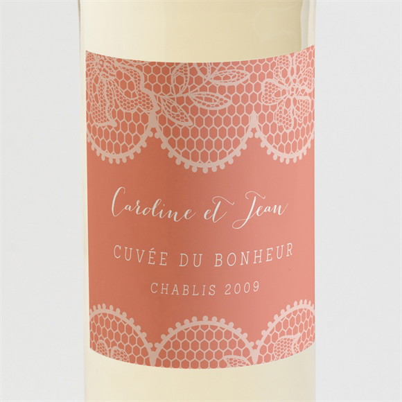 Etiquette de bouteille mariage Corail original réf.N300994