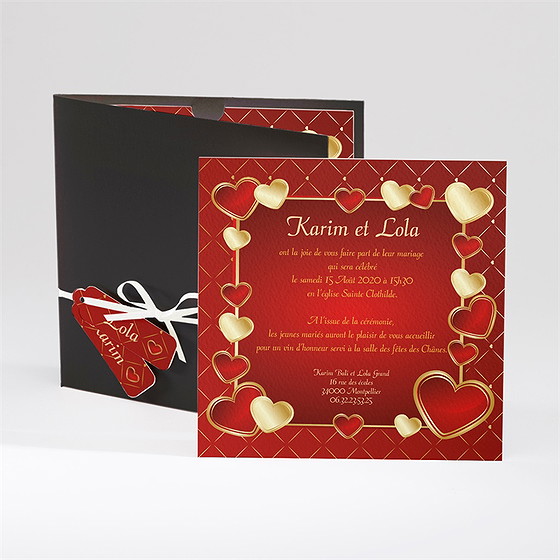Faire-part mariage romantique et festif