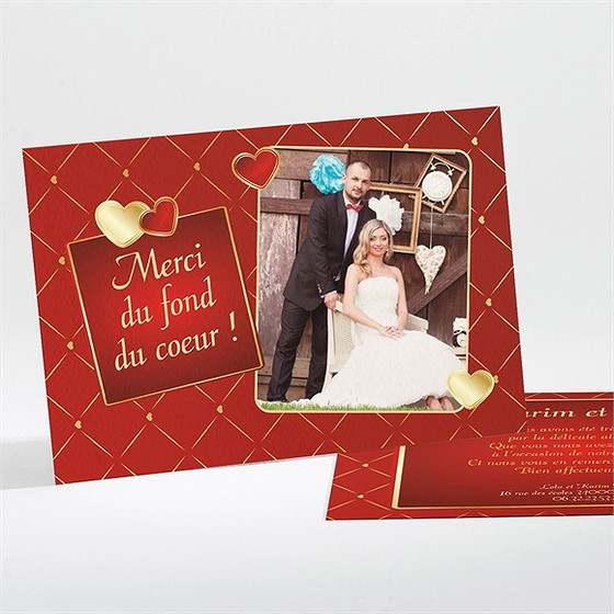 Remerciement mariage romantique et festif