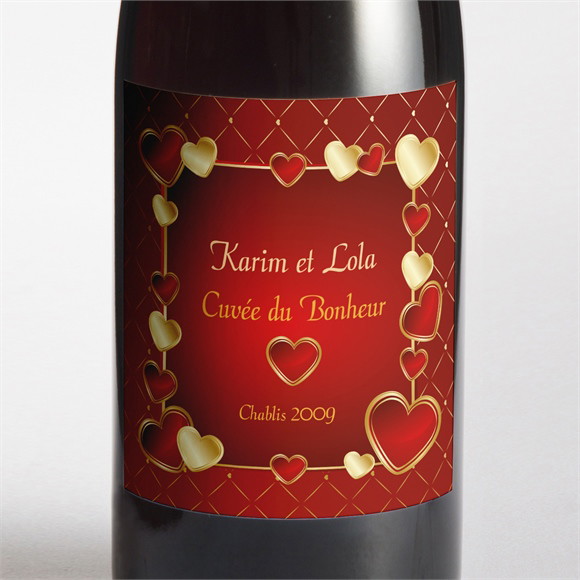 Etiquette de bouteille mariage Romantique et festif réf.N300991