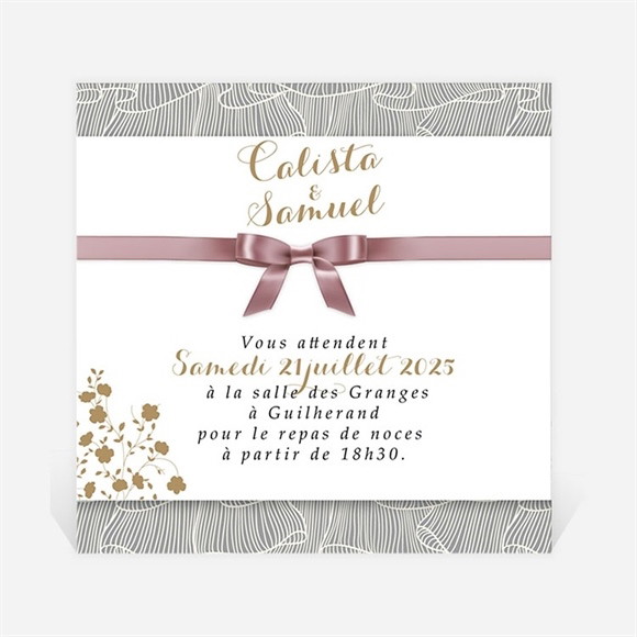 Carton d'invitation mariage Beauté du Gris réf.N3001001