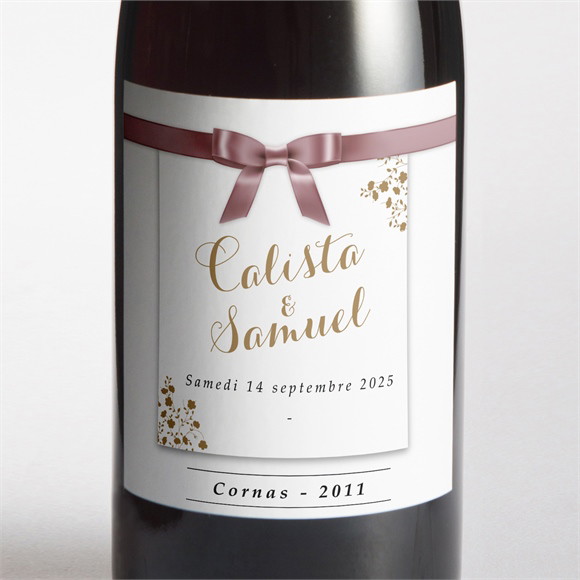 Etiquette de bouteille mariage Beauté du Gris réf.N3001003