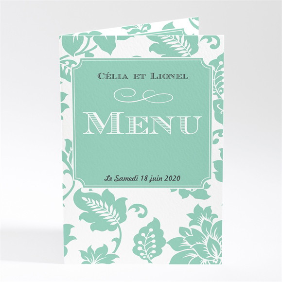 Menu mariage Vert Amande réf.N401653