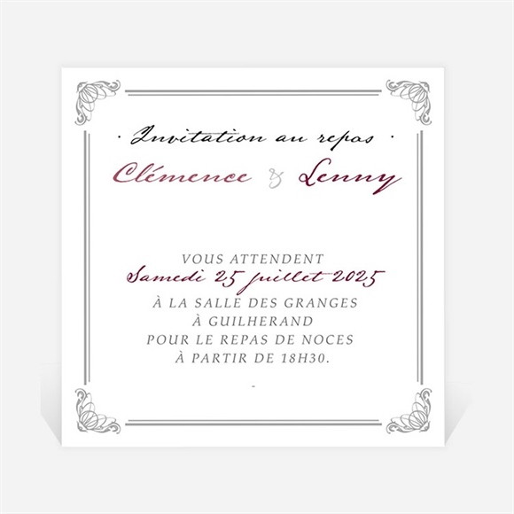 Carton d'invitation mariage Floral et romantique réf.N3001007