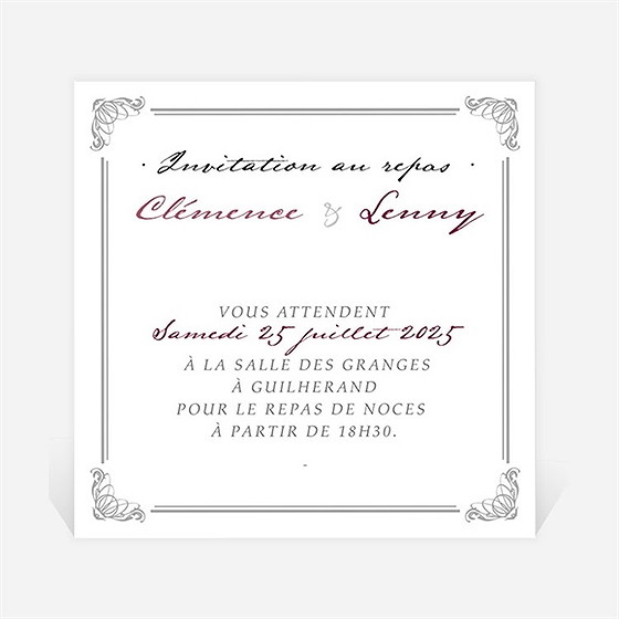 Carton d'invitation mariage floral et romantique