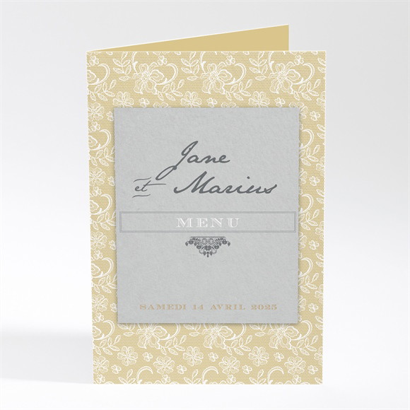 Menu mariage Jaune et blanc réf.N401656