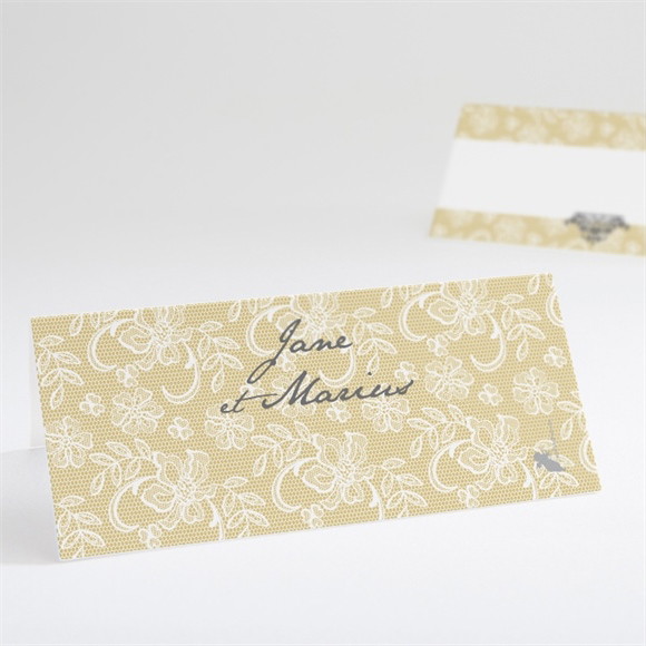 Marque-place mariage Jaune et blanc réf.N440538