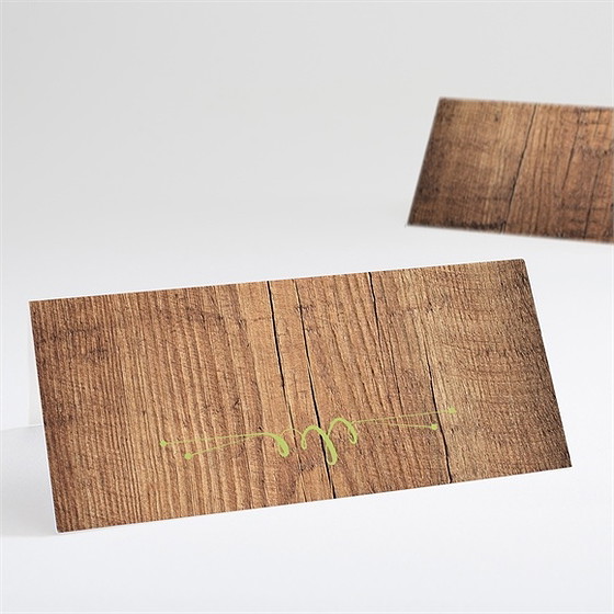 Marque-place mariage boisé rustique chic