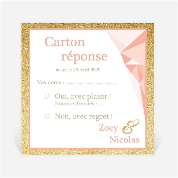 Carton réponse mariage Formes géométriques tendance réf.N3001020