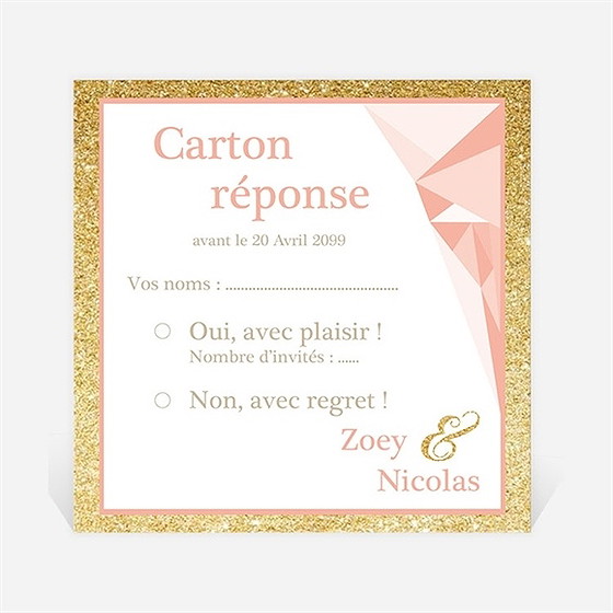 Carton réponse mariage formes géométriques tendance