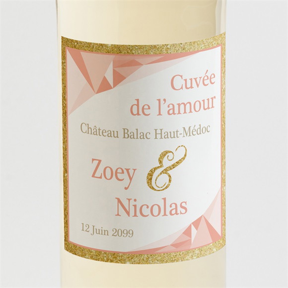 Etiquette de bouteille mariage Formes géométriques tendance réf.N3001021