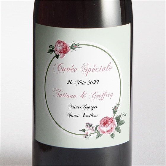 Etiquette de bouteille mariage garden party