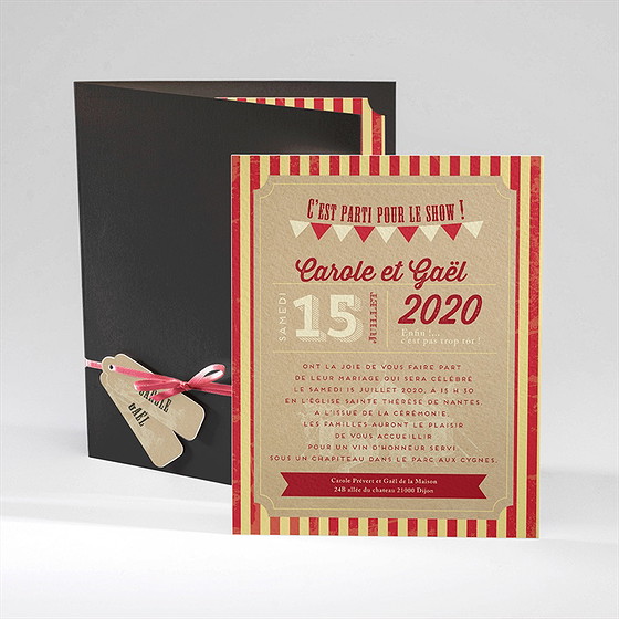 Faire-part mariage le cirque