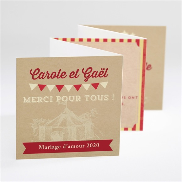 Remerciement mariage Le Cirque réf.N800106
