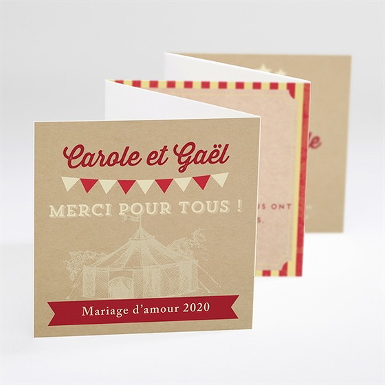 Remerciement mariage le cirque