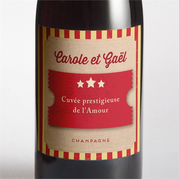 Etiquette de bouteille mariage Le Cirque réf.N3001030