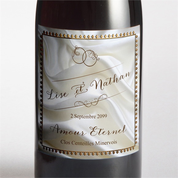 Etiquette de bouteille mariage Cadre cuivré réf.N300964