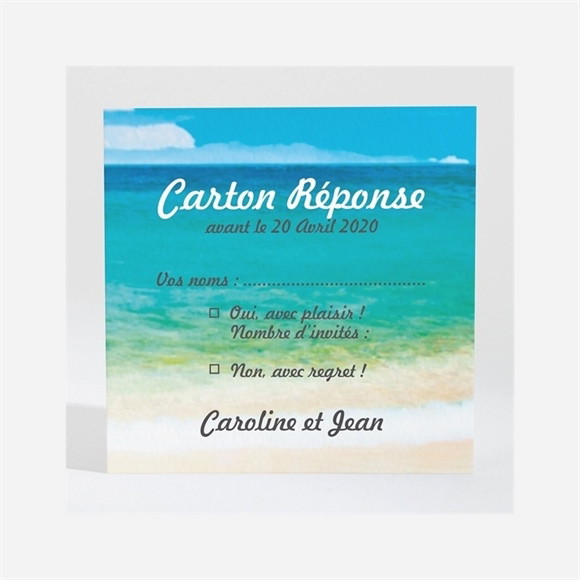 Carton réponse mariage Paradisiaque réf.N3001041