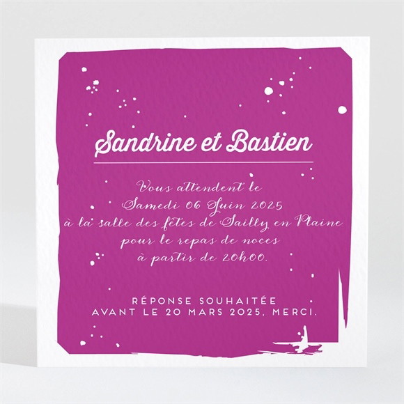 Carton d'invitation mariage Notre Mariage réf.N3001043