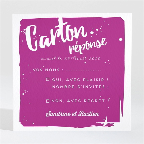 Carton réponse mariage Notre Mariage réf.N3001044