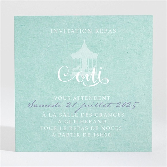 Carton d'invitation mariage Joli Manège vintage réf.N3001048