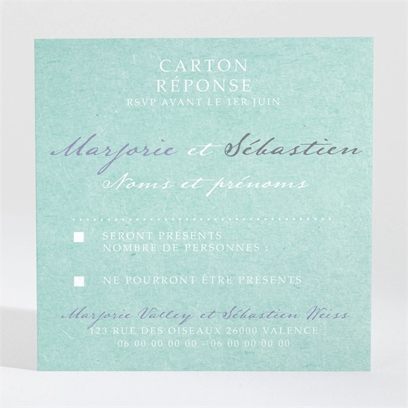 Carton réponse mariage Joli Manège vintage réf.N3001049