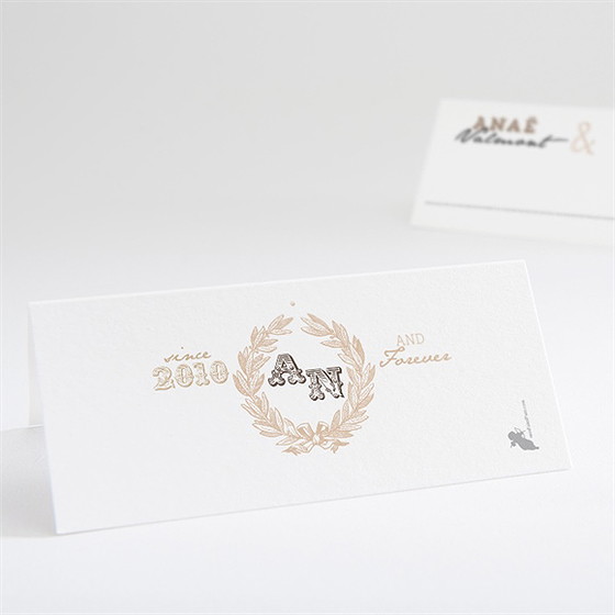 Marque-place mariage noir et kraft chic