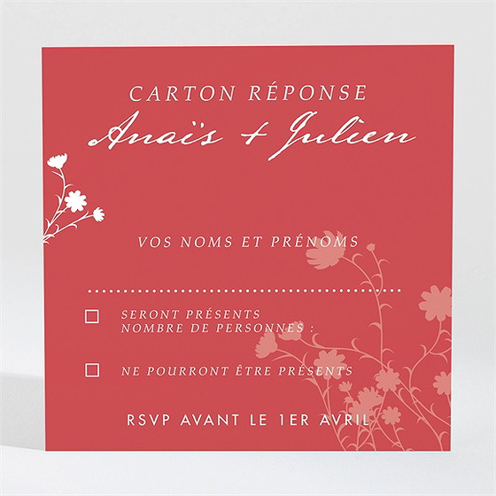 Carton réponse mariage kraft et orange