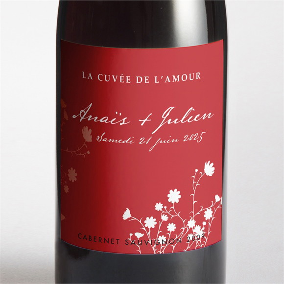 Etiquette de bouteille mariage Kraft et orange réf.N3001053