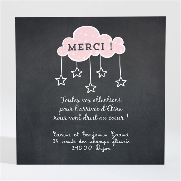 Remerciement naissance Origami ardoise réf.N3001076