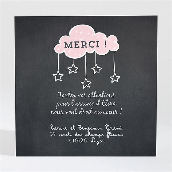 Remerciement naissance origami ardoise