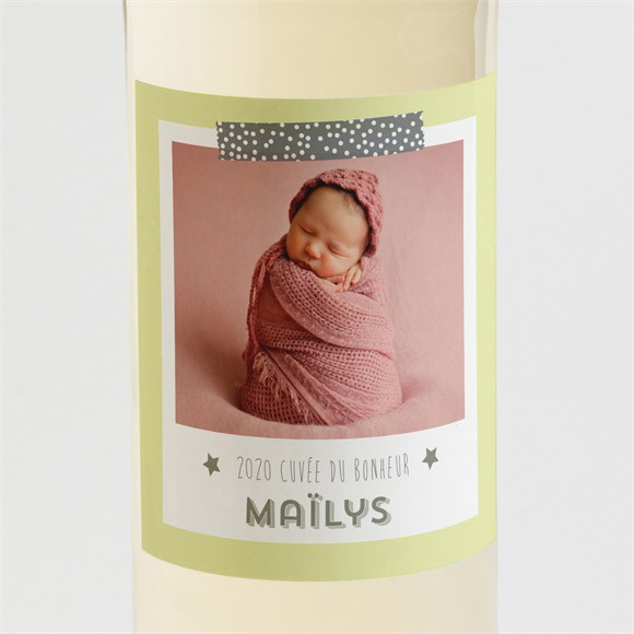Etiquette de bouteille naissance Créatif et ludique photo réf.N3001082