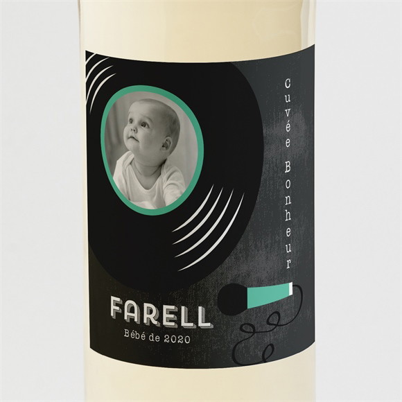 Etiquette de bouteille naissance A la guitare réf.N3001089