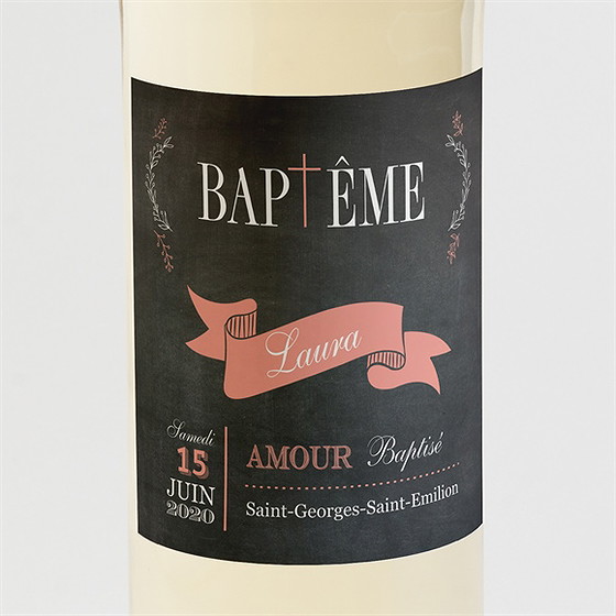 Etiquette de bouteille baptême fierté!