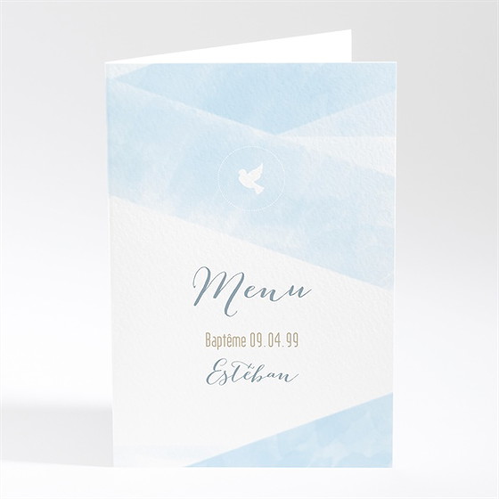 Menu baptême douceurs d'aquarelle