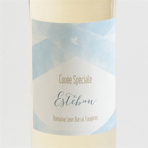 Etiquette de bouteille baptême Douceurs d'aquarelle réf.N3001093