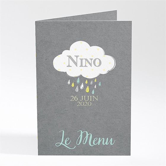 Menu baptême pluie du ciel