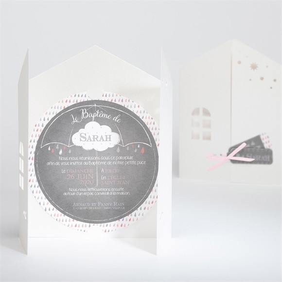 Faire-part de baptême Nuage classique réf.N90012