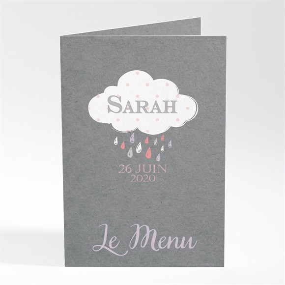 Menu baptême Nuage classique réf.N401680