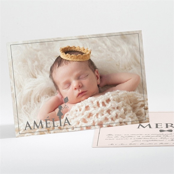 Remerciement baptême Silhouette annonce fille réf.N111128