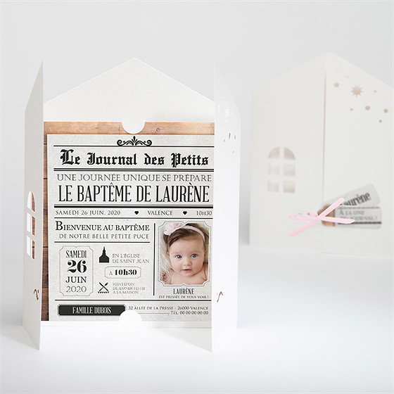 Faire-part de baptême maison du baptême !