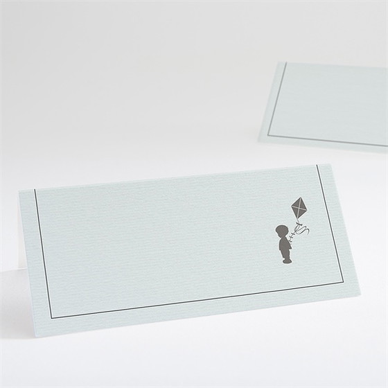 Marque-place baptême profil enfant vintage