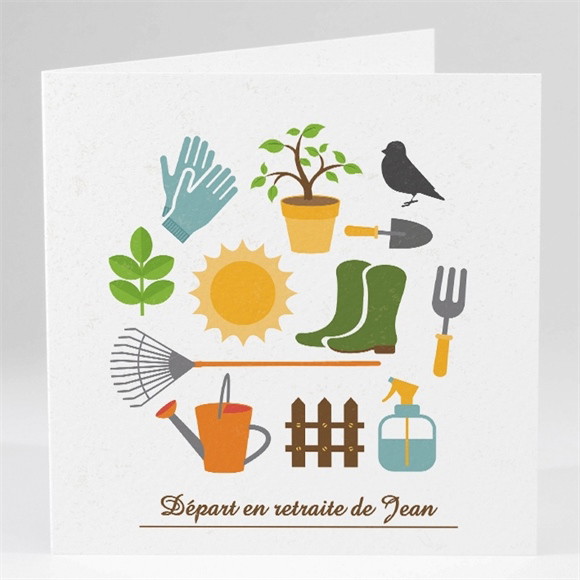 Carte invitation départ à la retraite Loisirs et jardinage réf.N45145