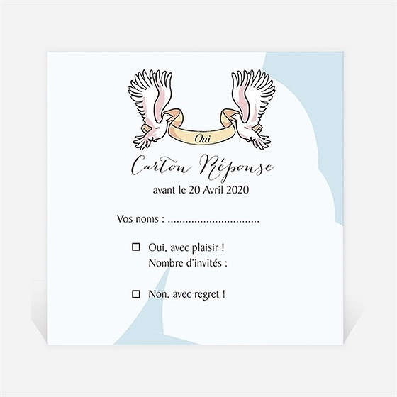 Carton réponse mariage en montgolfière humour