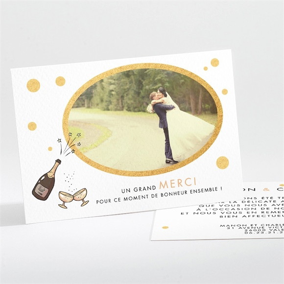 Remerciement mariage Fêtons mes amis, fêtons! réf.N111134