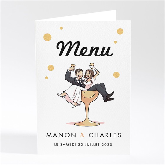 Menu mariage fêtons mes amis, fêtons!