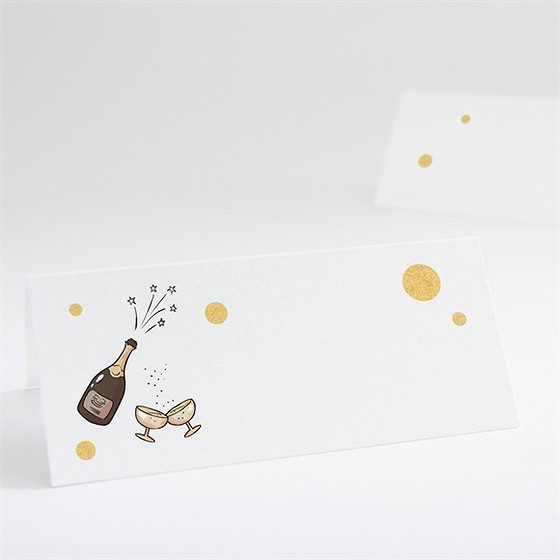 Marque-place mariage fêtons mes amis, fêtons!