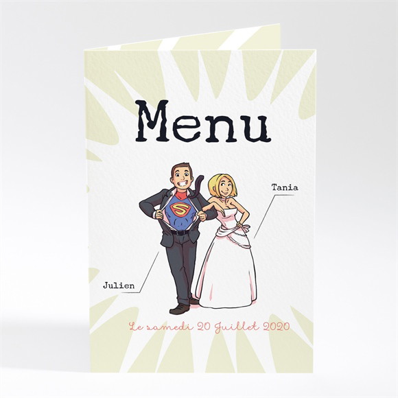 Menu mariage Le Super Héros dit oui! réf.N401689