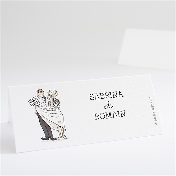 Marque-place mariage mariage original en humour